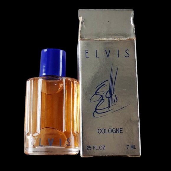 Vintage Elvis Fragrance Mini Bottle Original Box .25 Oz & Elvis Coffee Mug - Picture 2 of 11
